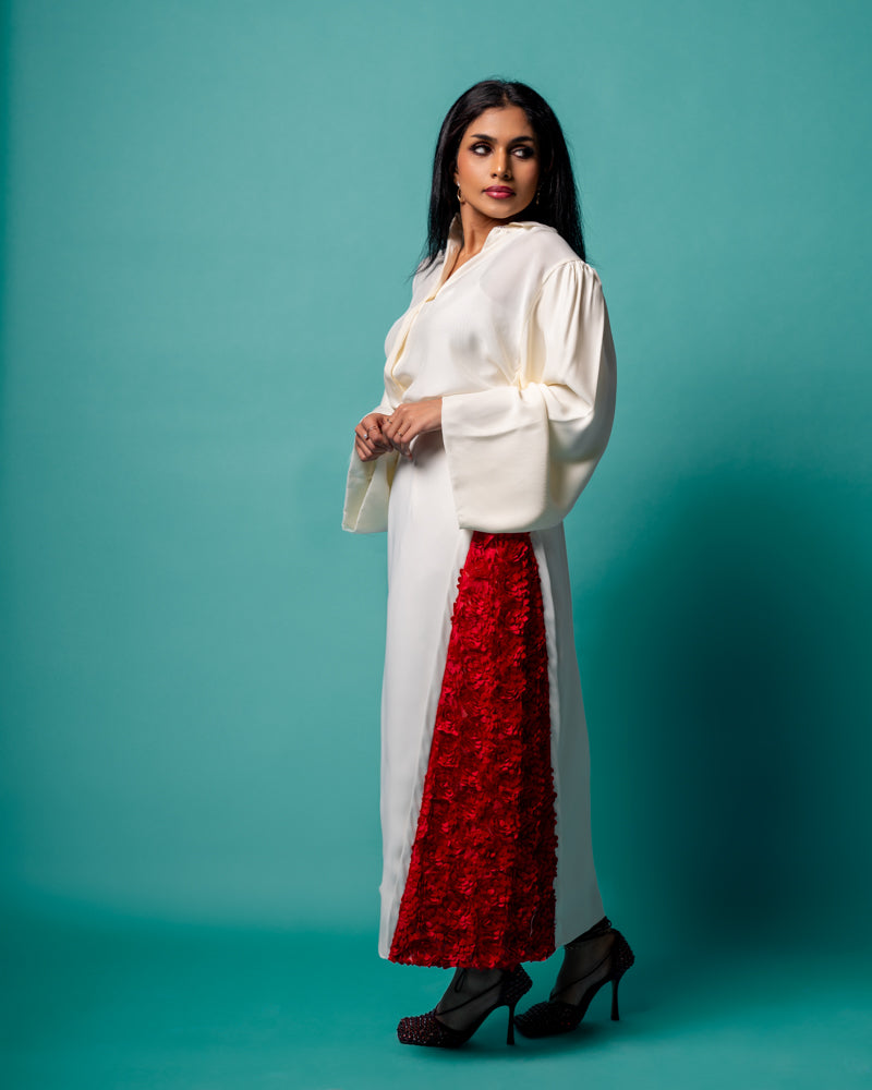 Elegant Red Skirt & shirt